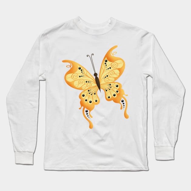 Beautiful Butterfly Art Long Sleeve T-Shirt by Creative Has